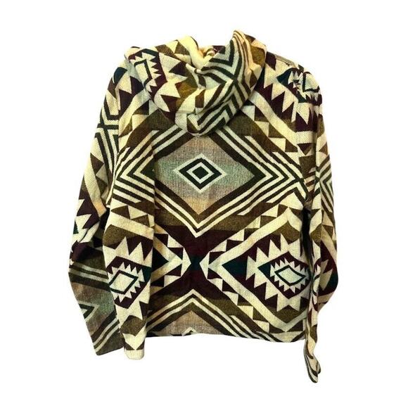 Tejidos Camm Alpaca Blend Southwest Zipper Jacket Hoodie Aztec Equador Mens M - Picture 3 of 7